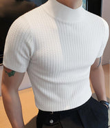 Herren Elegante Rollkragenbluse