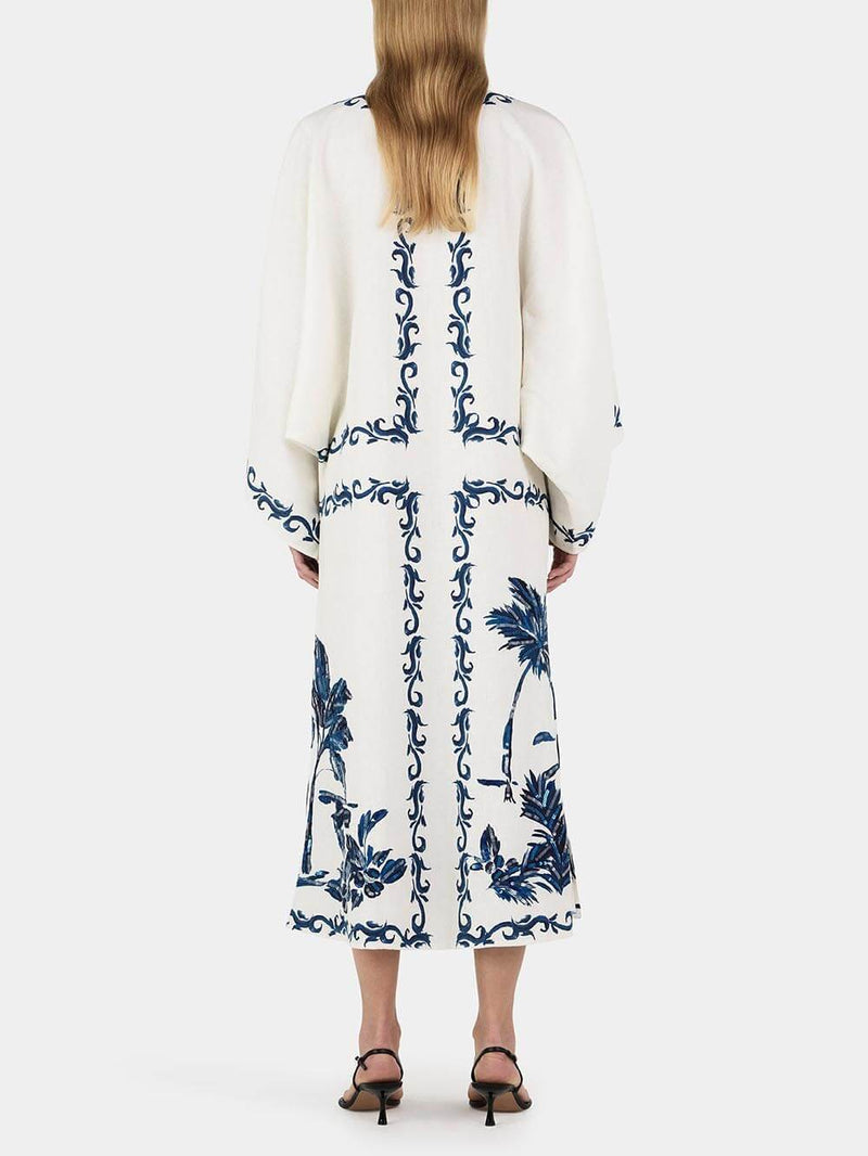 Vintage-Midikleid mit Hawaii-Muster, Pailletten und weitem Schnitt für Damen