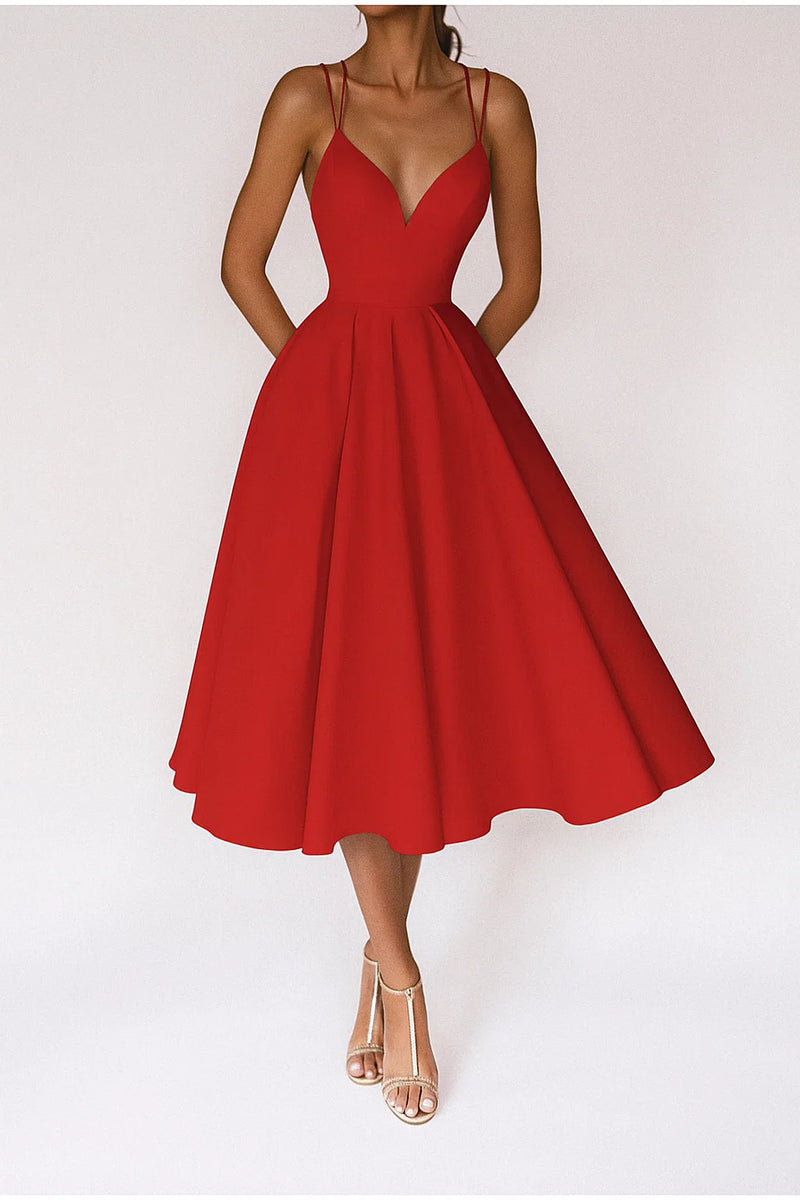 Damen Romantisches A-Linien Cocktailkleid