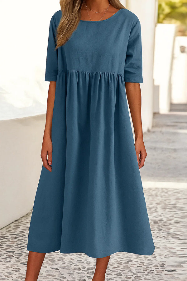 Damen Lockeres Lässiges Midikleid