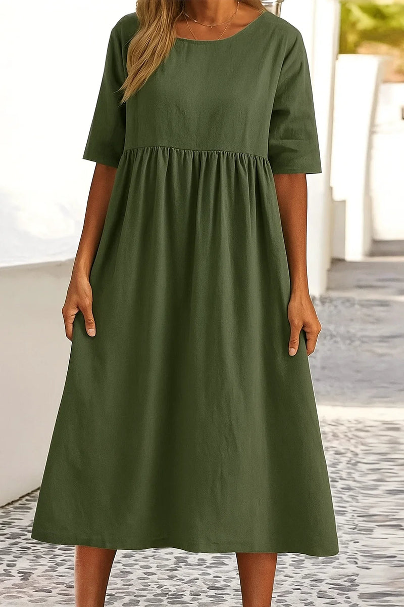 Damen Lockeres Lässiges Midikleid