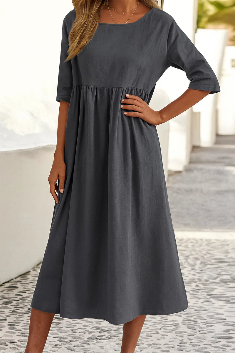 Damen Lockeres Lässiges Midikleid