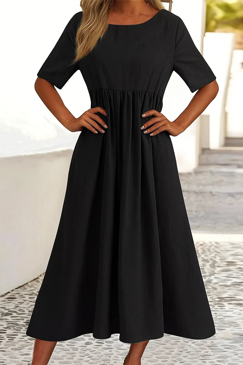 Damen Lockeres Lässiges Midikleid