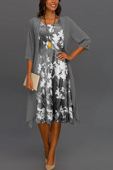 Damen Elegantes Sommerkleid mit Strickjacke