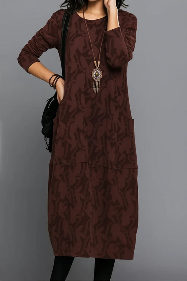 Damen Langärmeliges Kleid im Vintage-Stil