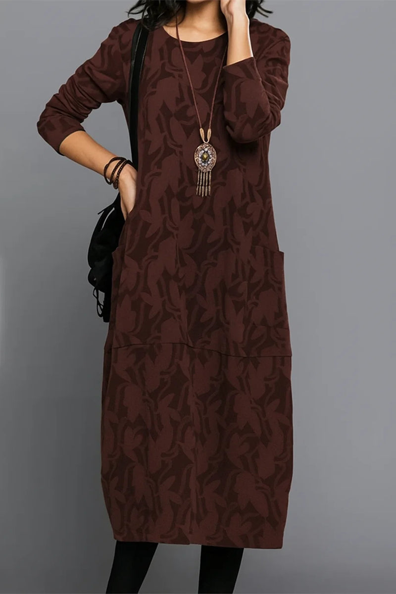 Damen Langärmeliges Kleid im Vintage-Stil