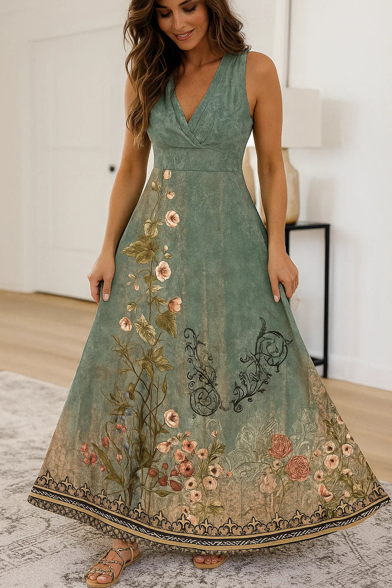 Damen Elegantes Sommerblumenkleid