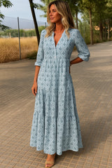 Dames Lässiges langärmeliges Boho-Sommerkleid