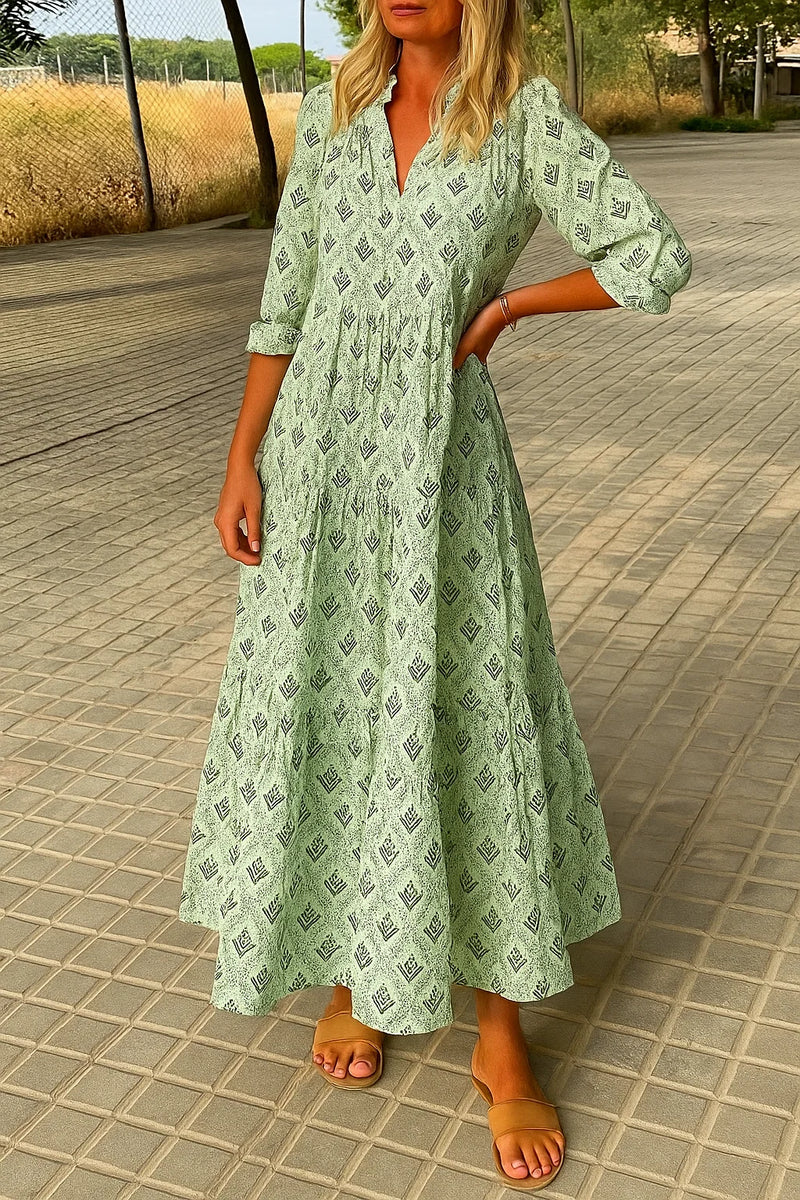 Dames Lässiges langärmeliges Boho-Sommerkleid